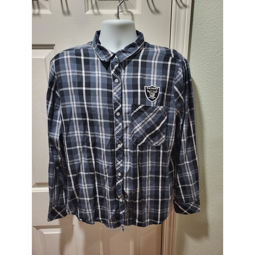 Women's Wear by Erin Andrews Raiders button down plaid shirt